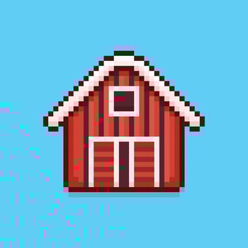 Pixel art farmhouse game asset design vector