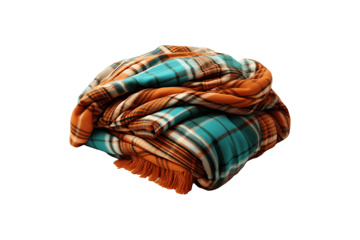 Check Printed Blanket isolated on transparent background. png