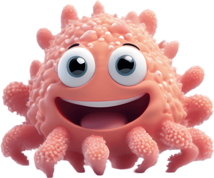 Smiling Coral Reef Cartoon Clipart illustration. AI-generated. png