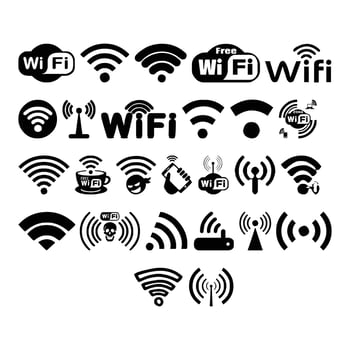 Wi-Fi icon set free download vector