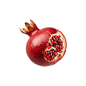 Fresh Harvest Pomegranate Fruit Isolated on Transparent Background png