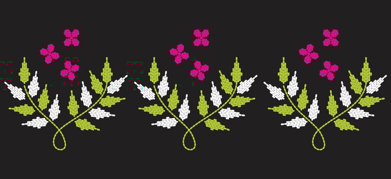 Motif ethnic pattern handmade border beautiful art. Ethnic leaf floral background art. folk embroidery Mexican, Peruvian, Indian, Asia, Turkey Uzbek style. Embroidery pattern design hem skirt. vector