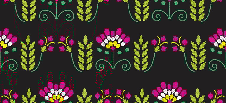 Motif ethnic pattern handmade border beautiful art. Ethnic leaf floral background art. folk embroidery Mexican, Peruvian, Indian, Asia, Turkey Uzbek style. Embroidery pattern design hem skirt. vector