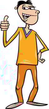 happy cartoon young man or guy comic character vector