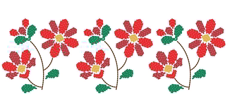 Motif ethnic border beautiful art. Ethnic red floral background art. folk embroidery Mexican, Indian, Asia, Moroccan, Turkey Uzbek style. Embroidery pattern design hem skirt. vector