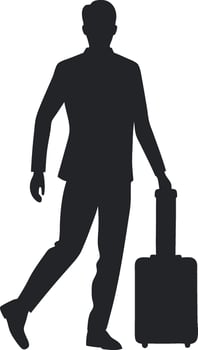 traveling man silhouette design vector