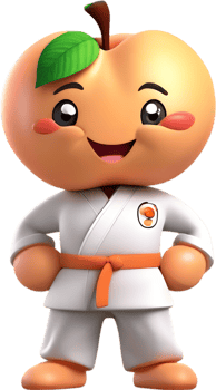 Adorable cartoon peach with a joyful, rosy-cheeked smile. AI-generated. png