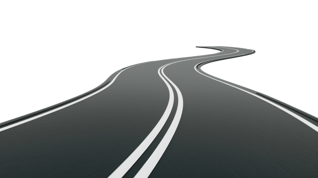 an empty road with white stripes on it png