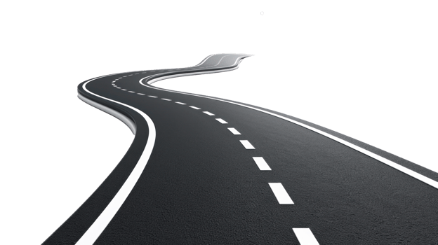 an empty road with white lines on it png