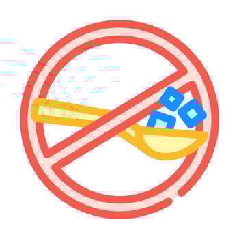 sugar free product label warning color icon illustration vector
