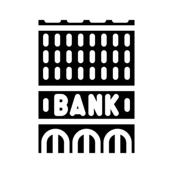 office bank building glyph icon illustration vector