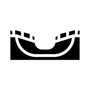 halfpipe skateboard sport glyph icon illustration vector