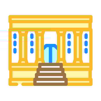 city bank building color icon illustration vector