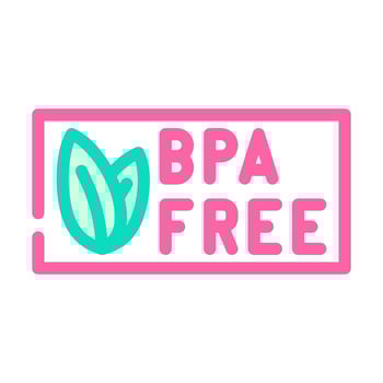 bpa free product label warning color icon illustration vector