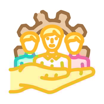 vendor management business process color icon illustration vector