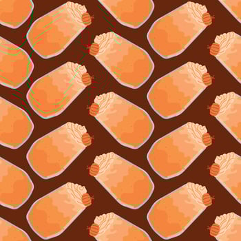 pumpkin latte seamless pattern with pumpkin decor autumn illustration vector