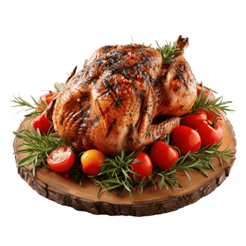 chicken wings in a bowl with parsley on a transparent background png