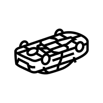 accident inverted car modern line icon illustration vector