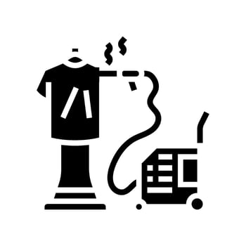 steam cleaning laundry wash glyph icon illustration vector