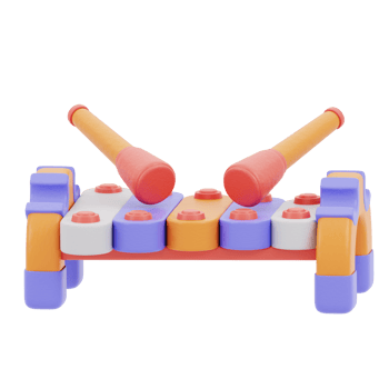 3D illustration of a xylophone toy png