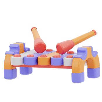 3D illustration of a xylophone toy png