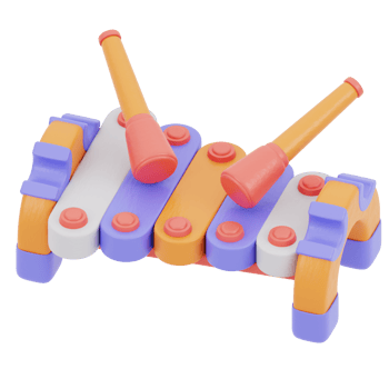 3D illustration of a xylophone toy png