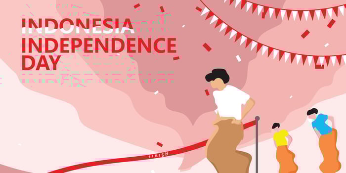 Indonesian independence 17 August 1945 79th anniversary of Indonesian freedom and patriotism on a red and white background. vector