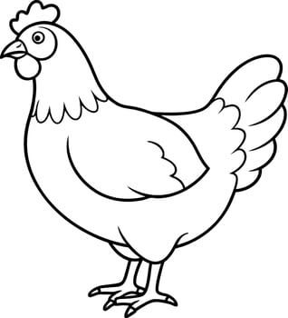 hen silhouette illustration Design on a white background vector