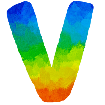 painted in rainbow colors ABC colorful english letters png
