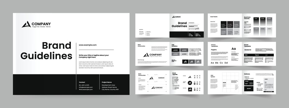 minimalist brand guideline template layout design creative brand guideline vector
