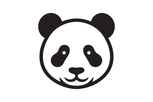 big cute Panda silhouette illustration art vector