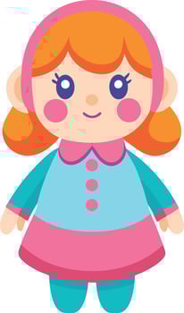cute doll design vector