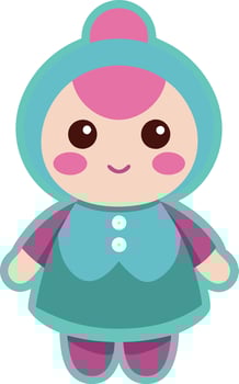 cute doll design vector
