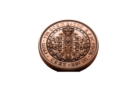 Copper Coin isolated on transparent background. png