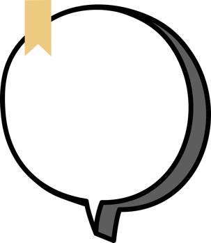 3d black and white color speech bubble balloon with bookmark ribbon, icon sticker memo keyword planner text box banner png