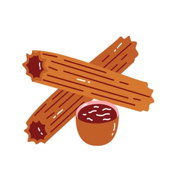 Mexican Food Set churros vector