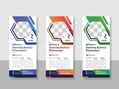 Corporate Professional Business DL Flyer Rack Card Template Design Layout for Office Event Company Multipurpose Use vector