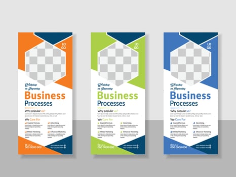 Corporate Professional Business DL Flyer Rack Card Template Design Layout for Office Event Company Multipurpose Use vector