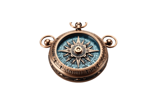 Compass Keychain isolated on transparent background. png