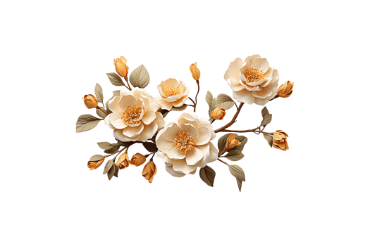 Clay Flower isolated on transparent background. png