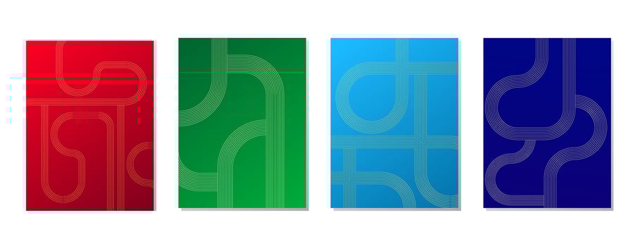 SET POSTER BAKGROUND GRADIENT COLOR WITH GEOMETRIC LINES DESIGN vector