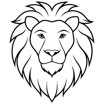 Lion head silhouette with white background vector