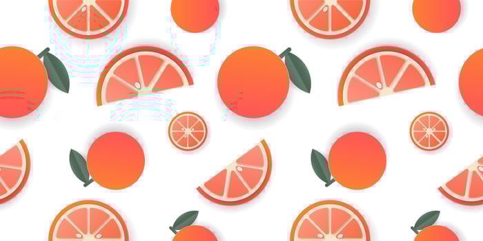 Seamless pattern 3d papercut orange sliced cutout citrus fruit. Summer layered fruits for restaurant, food, drinks, bars, recipes, summer, sweets, vegan, social media, presentation design. vector