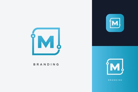 M Letter Trademark Brand Logo vector