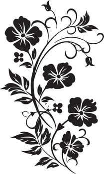 Abstract floral black silhouette vector