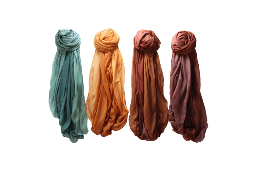 Crinkled Scarves isolated on transparent background. png