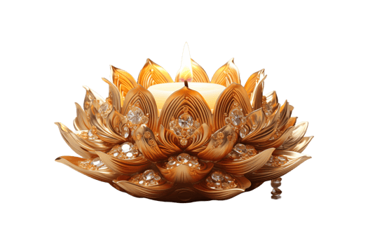 Decorative Diya isolated on transparent background. png