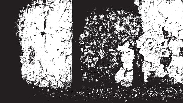 Intensely Dark Black Grunge Texture Overlay on Pure White Background, Emphasizing Depth vector