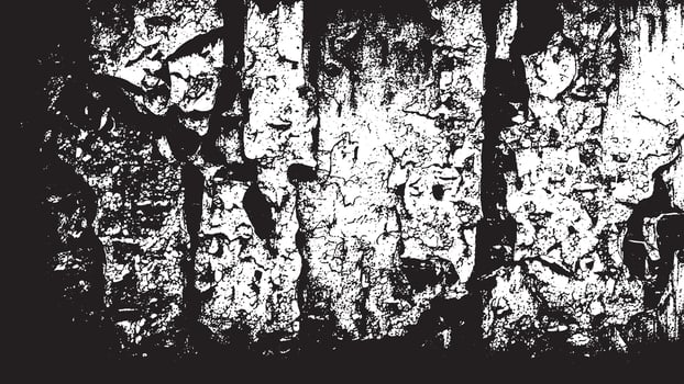 Bold Black Grunge Texture on Clean White Surface, Featuring Sharp Edges and Intense Shades vector