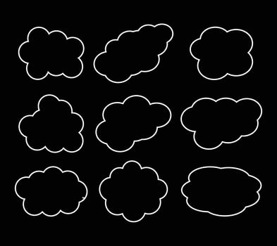 creative cloud outline illustration background vector